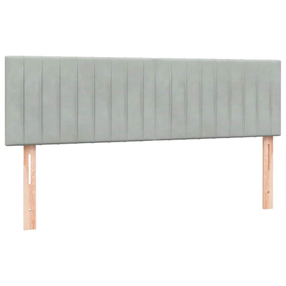 Letto a Molle con Materasso e LED Grigio Chiaro 160x220cm Velluto | homemem39