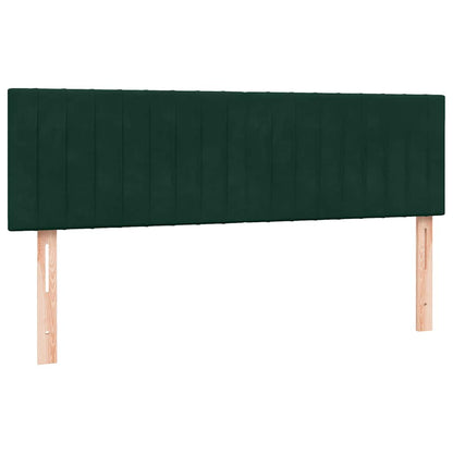 Letto a Molle con Materasso e LED Verde Scuro 160x220 cm Velluto | homemem39