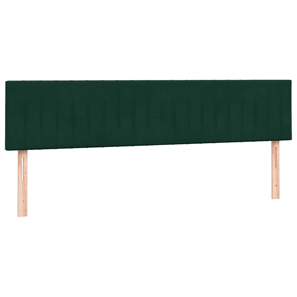 Letto a Molle con Materasso e LED Verde Scuro 180x220 cm Velluto | homemem39