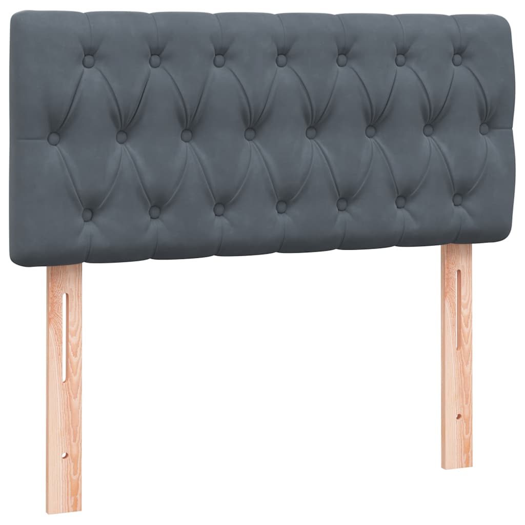 Letto a Molle con Materasso e LED Grigio Scuro 80x210 cm Velluto | homemem39