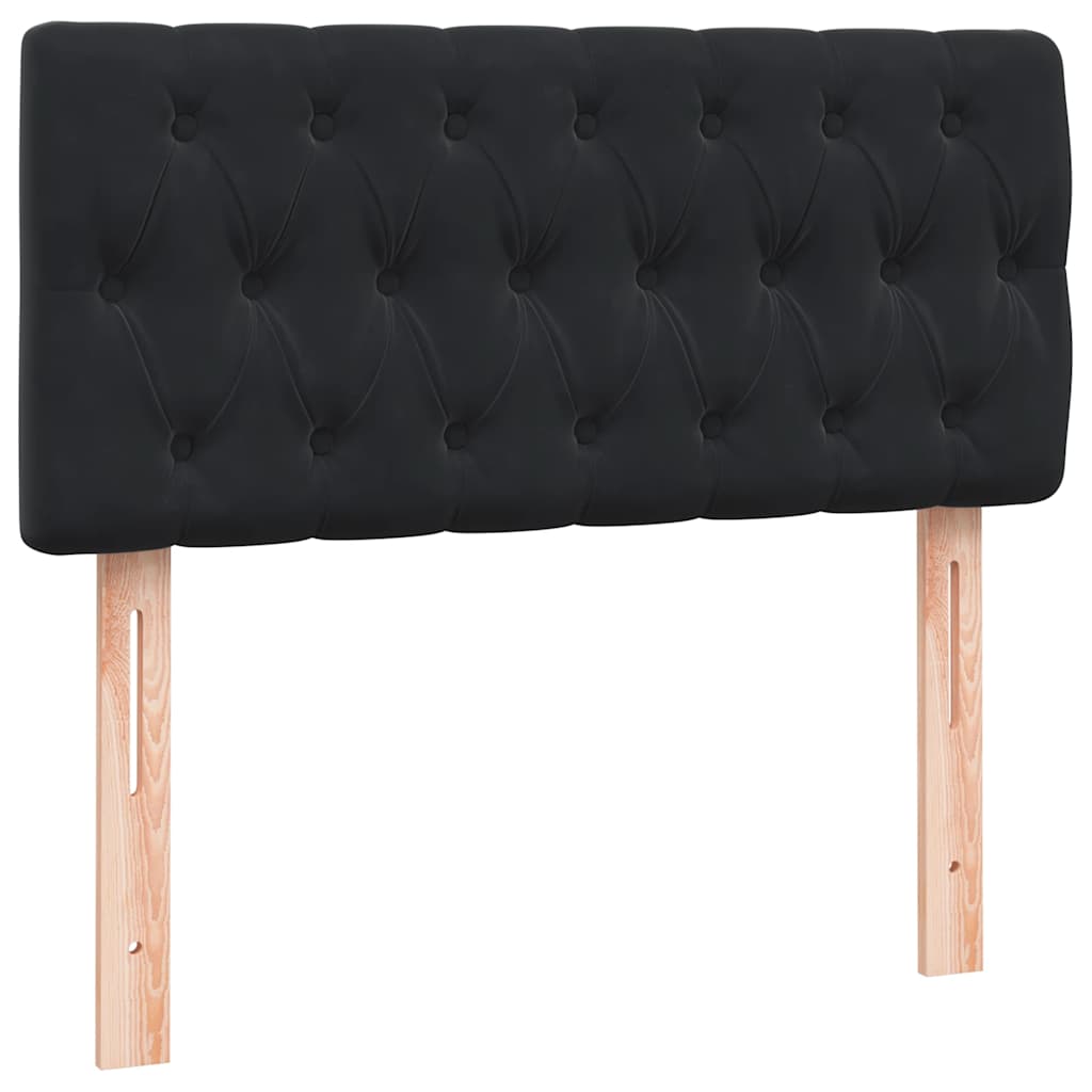 Letto a Molle con Materasso e LED Nero 90x210 cm in Velluto | homemem39