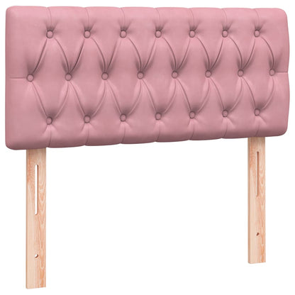 Letto a Molle con Materasso e LED Rosa 90x210 cm Velluto | homemem39
