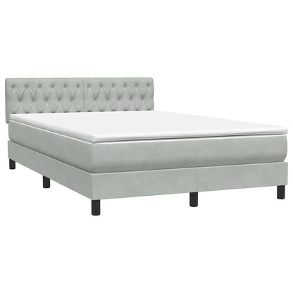 Letto a Molle con Materasso e LED Grigio Chiaro 160x210cm Velluto | homemem39