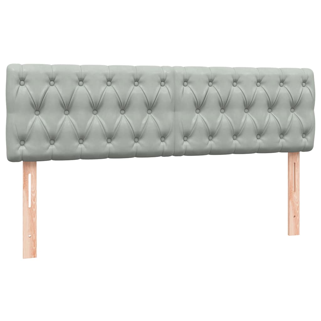 Letto a Molle con Materasso e LED Grigio Chiaro 160x210cm Velluto | homemem39