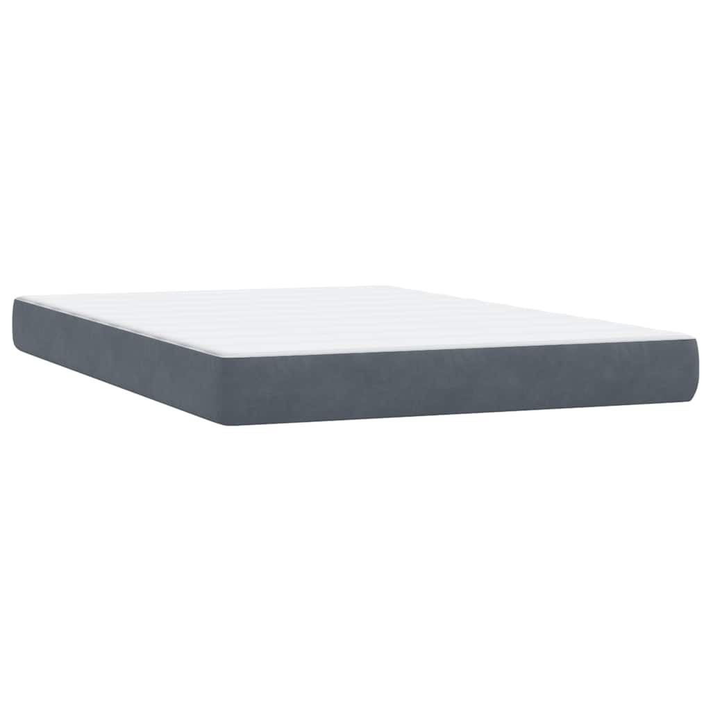 Letto a Molle con Materasso e LED Grigio Scuro 160x210 cm Velluto | homemem39