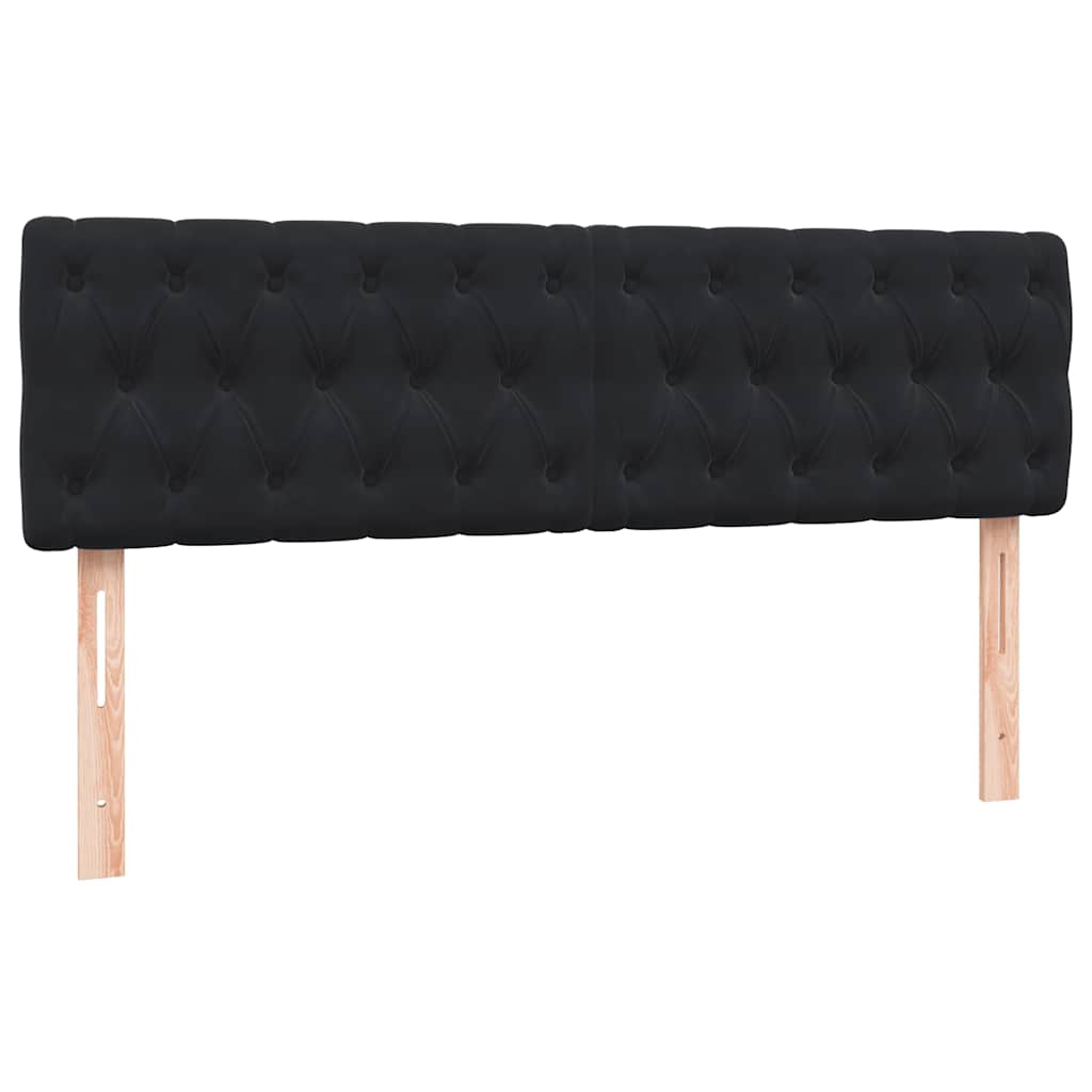 Letto a Molle con Materasso e LED Nero 160x210 cm in Velluto | homemem39