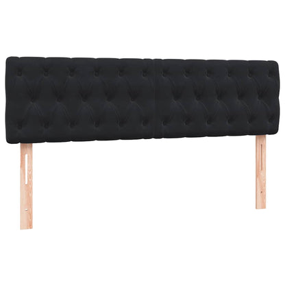 Letto a Molle con Materasso e LED Nero 160x210 cm in Velluto | homemem39