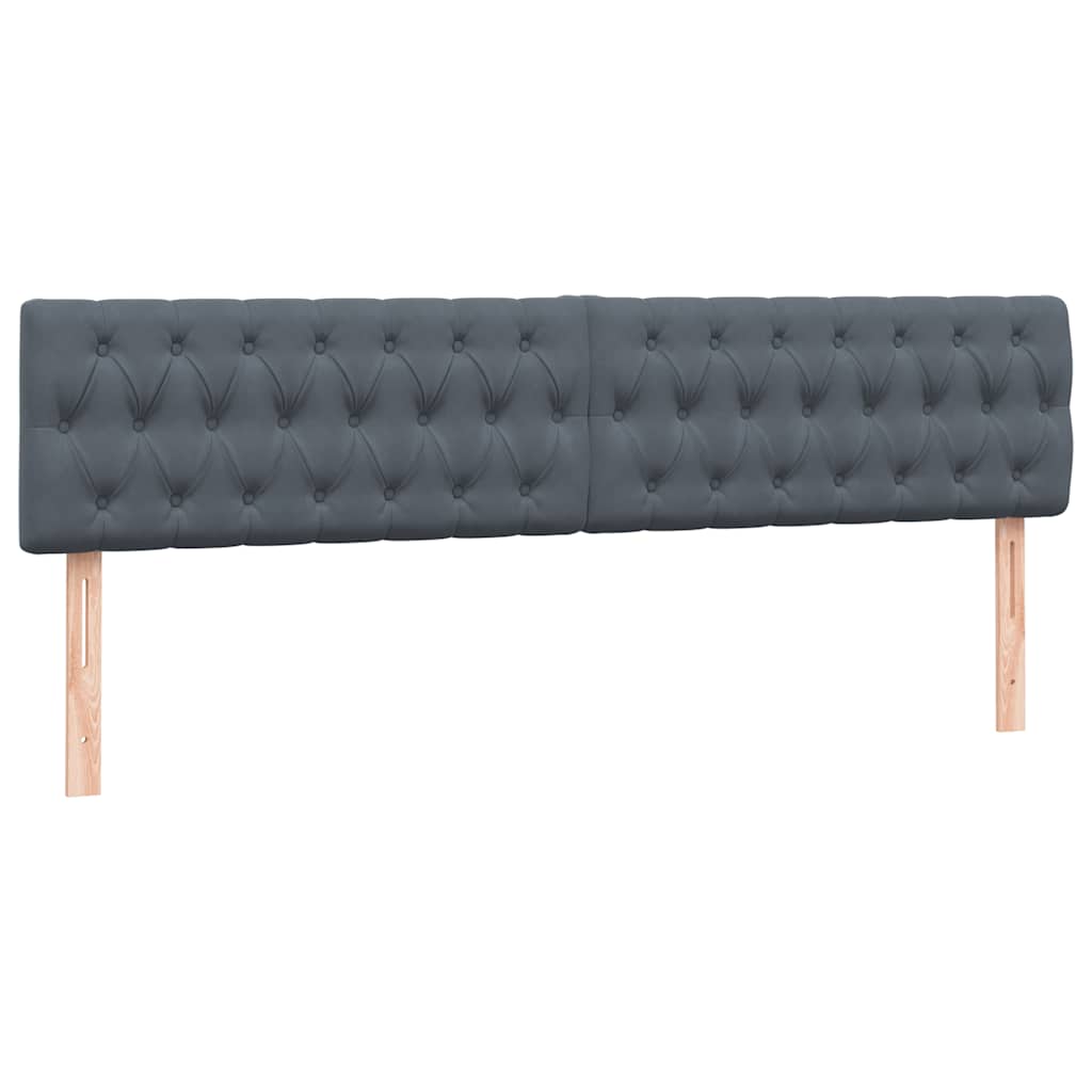 Letto a Molle con Materasso e LED Grigio Scuro 180x210 cm Velluto | homemem39