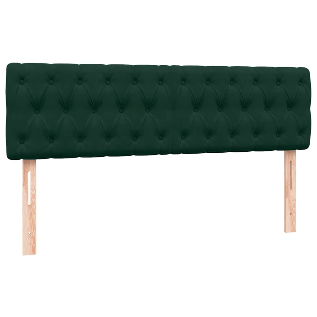 Letto a Molle con Materasso e LED Verde Scuro 160x220 cm Velluto | homemem39