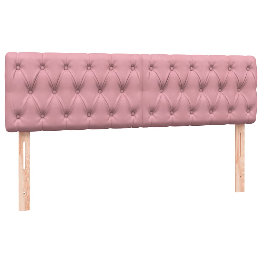 Letto a Molle con Materasso e LED Rosa 160x220 cm in Velluto | homemem39
