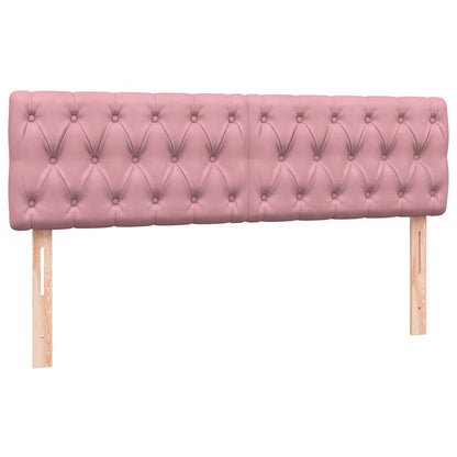 Letto a Molle con Materasso e LED Rosa 160x220 cm in Velluto | homemem39