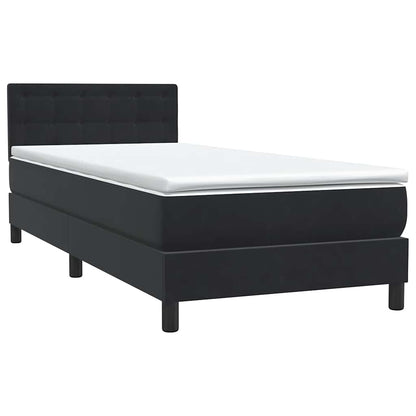 Letto a Molle con Materasso e LED Nero 90x210 cm in Velluto | homemem39
