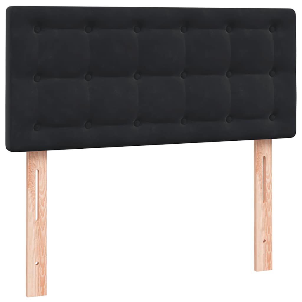 Letto a Molle con Materasso e LED Nero 90x210 cm in Velluto | homemem39
