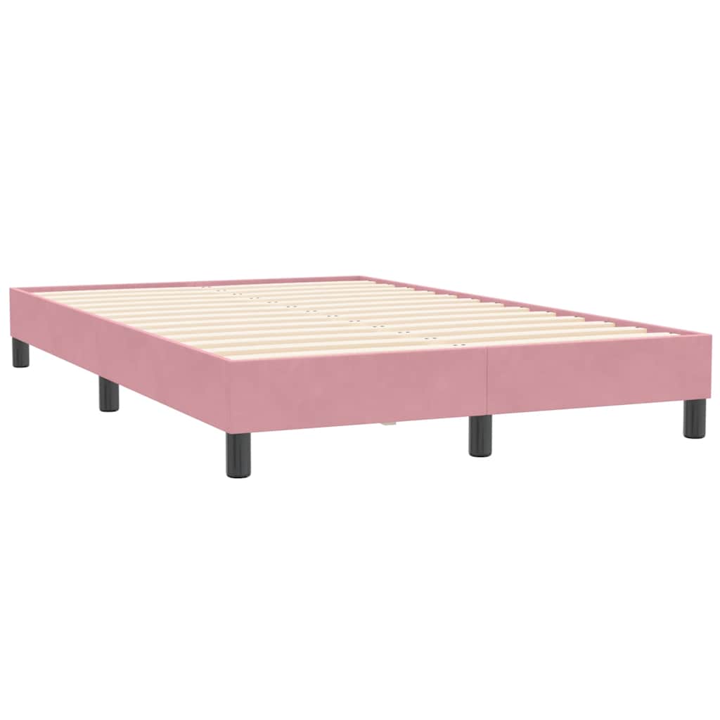 Letto a Molle con Materasso e LED Rosa 120x210 cm in Velluto