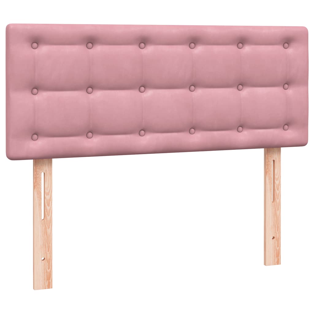 Letto a Molle con Materasso e LED Rosa 120x210 cm in Velluto