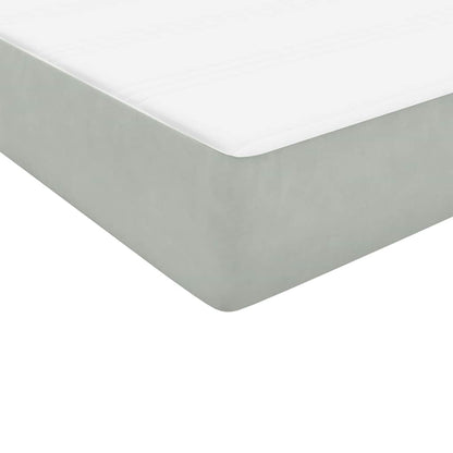 Letto a Molle con Materasso e LED Grigio Chiaro 140x210cm Velluto