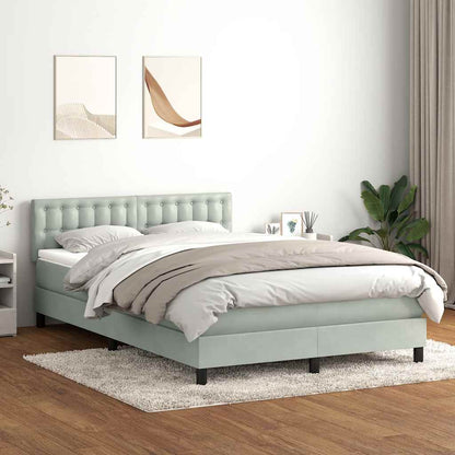 Letto a Molle con Materasso e LED Grigio Chiaro 160x210cm