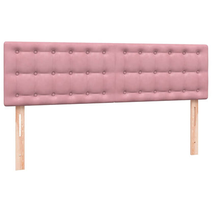 Letto a Molle con Materasso e LED Rosa 160x210 cm in Velluto | homemem39