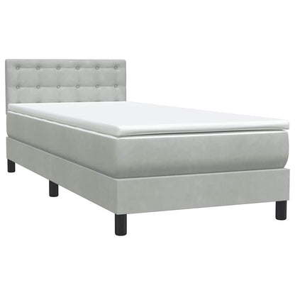 Letto a Molle con Materasso e LED Grigio Chiaro 80x220 cm