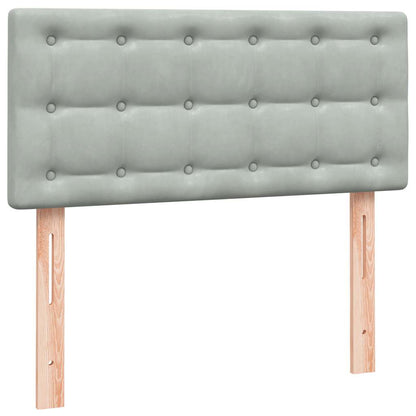 Letto a Molle con Materasso e LED Grigio Chiaro 80x220 cm