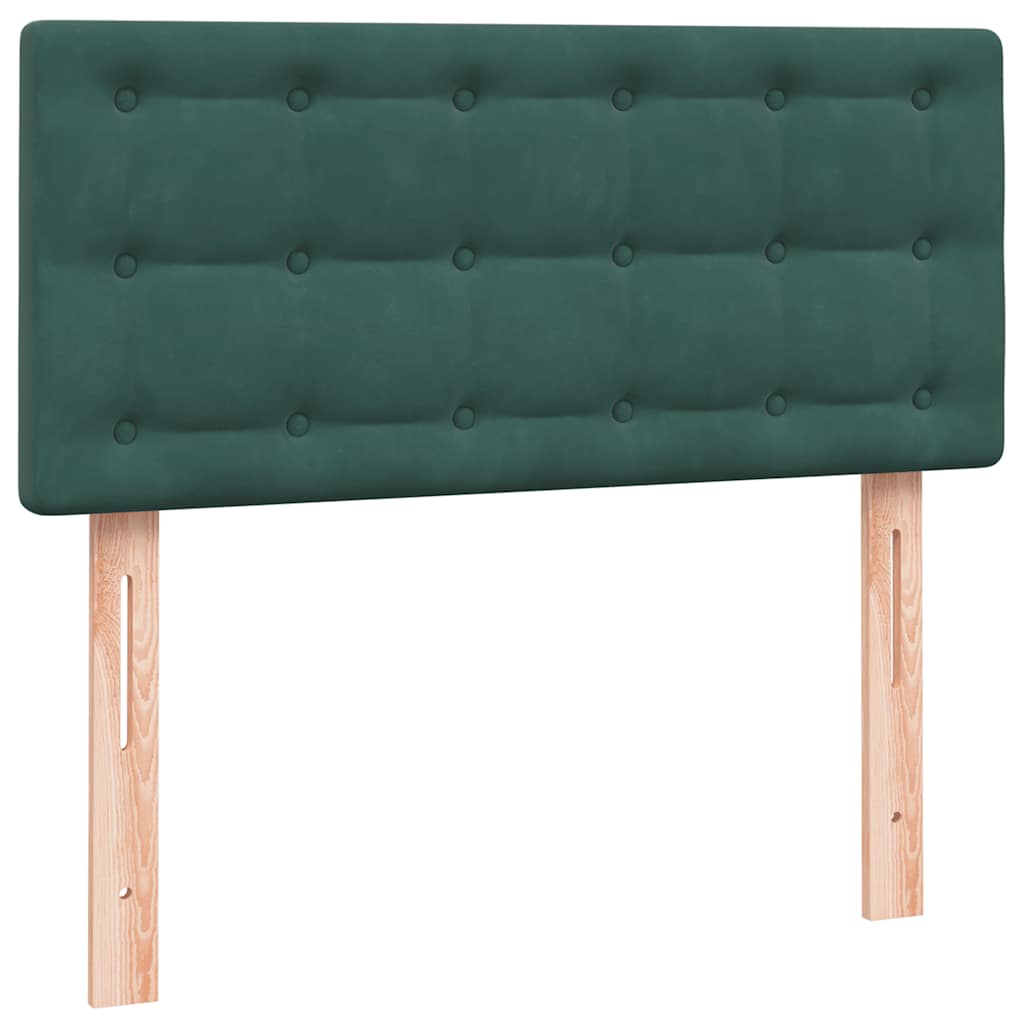 Letto a Molle con Materasso e LED Verde Scuro 80x220 cm Velluto - homemem39