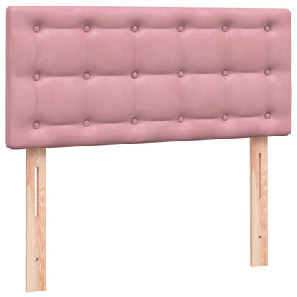 Letto a Molle con Materasso e LED Rosa 80x220 cm Velluto | homemem39