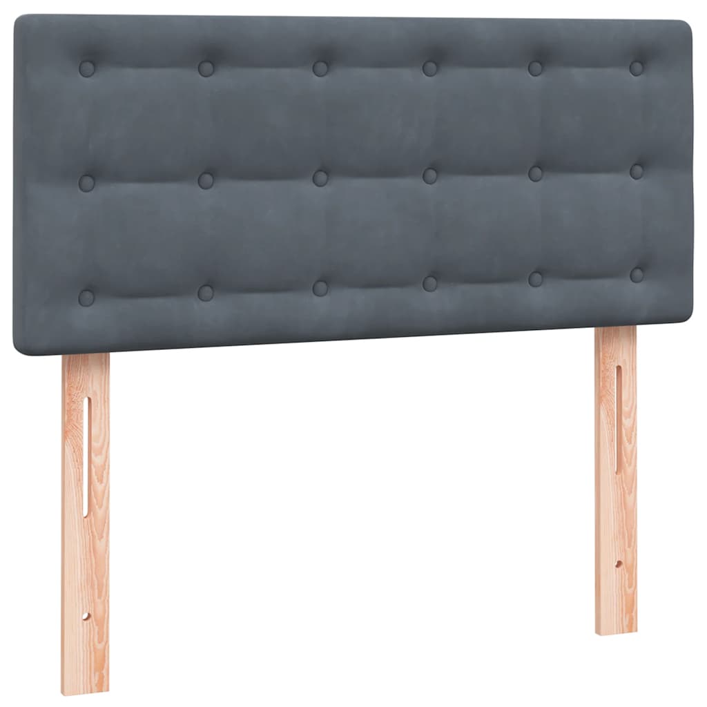 Letto a Molle con Materasso e LED Grigio Scuro 90x220 cm Velluto | homemem39