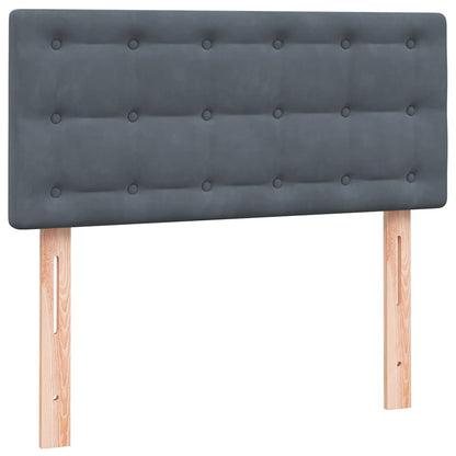 Letto a Molle con Materasso e LED Grigio Scuro 90x220 cm Velluto | homemem39