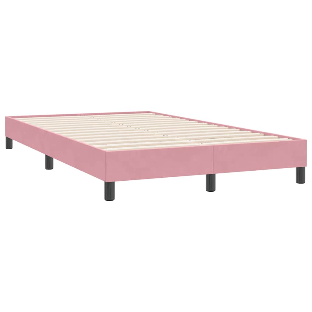 Letto a Molle con Materasso e LED Rosa 120x220 cm in Velluto