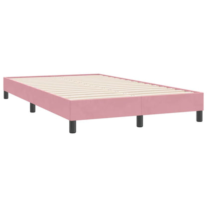 Letto a Molle con Materasso e LED Rosa 120x220 cm in Velluto