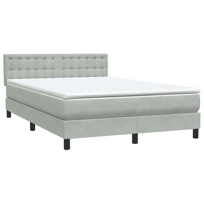 Letto a Molle con Materasso e LED Grigio Chiaro 160x220cm Velluto | homemem39