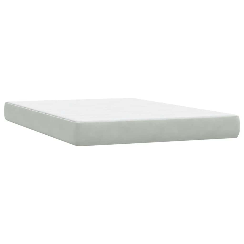 Letto a Molle con Materasso e LED Grigio Chiaro 160x220cm Velluto | homemem39