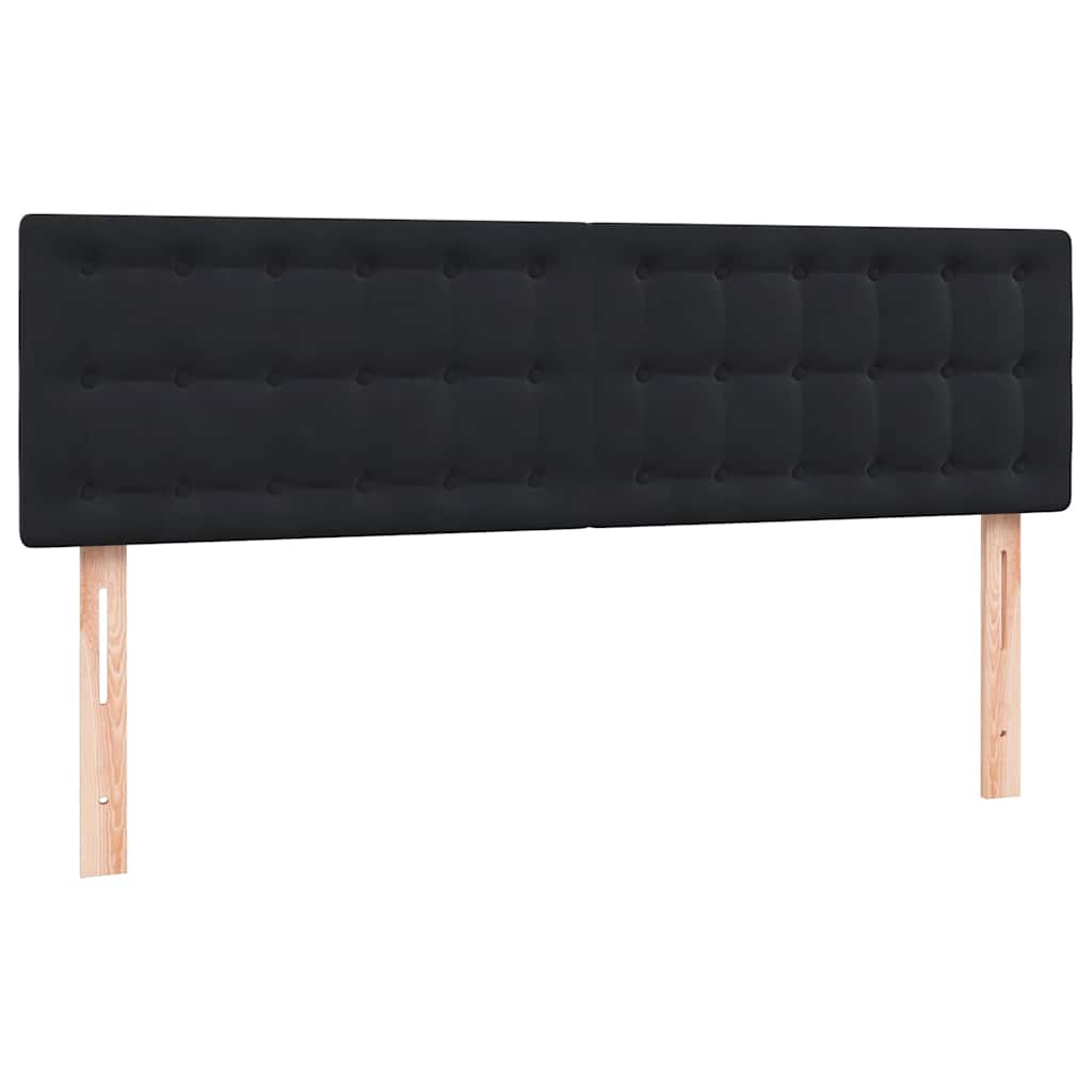 Letto a Molle con Materasso e LED Nero 160x220 cm in Velluto