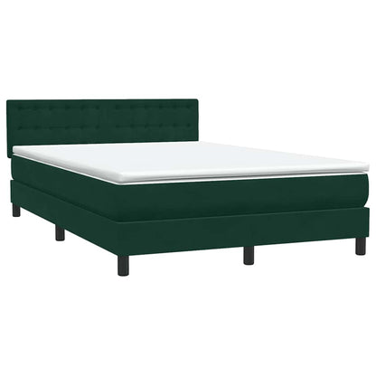 Letto a Molle con Materasso e LED Verde Scuro 160x220 cm Velluto | homemem39