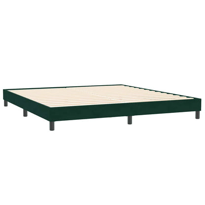 Letto a Molle con Materasso e LED Verde Scuro 180x220 cm Velluto | homemem39