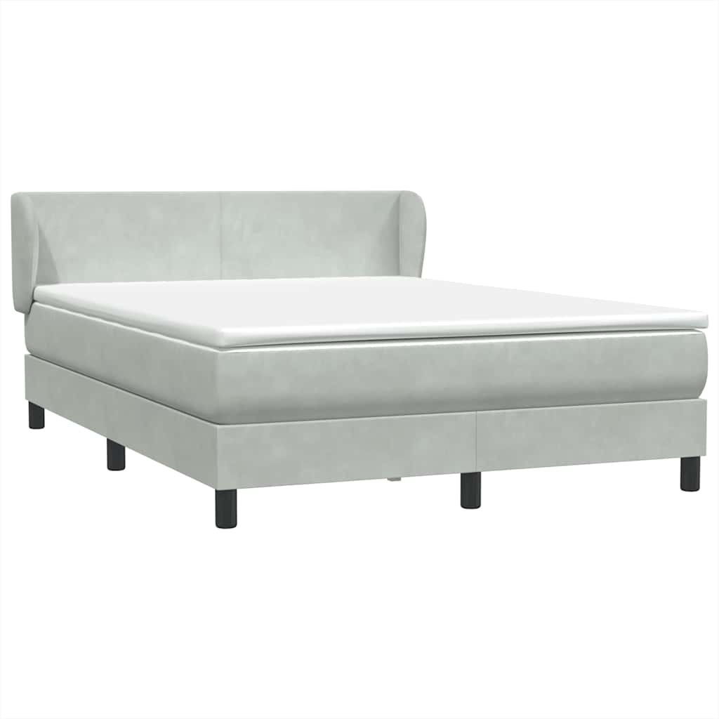 Giroletto a Molle con Materasso Grigio Chiaro 160x210cm Velluto | homemem39