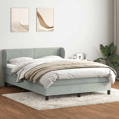 Giroletto a Molle con Materasso Grigio Chiaro 160x210cm Velluto | homemem39