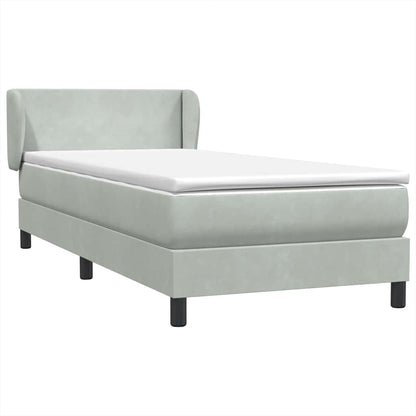 Giroletto a Molle con Materasso Grigio Chiaro 80x220 cm Velluto | homemem39