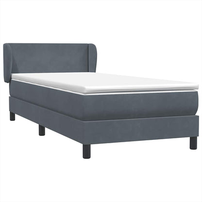 Giroletto a Molle con Materasso Grigio Scuro 80x220 cm Velluto | homemem39