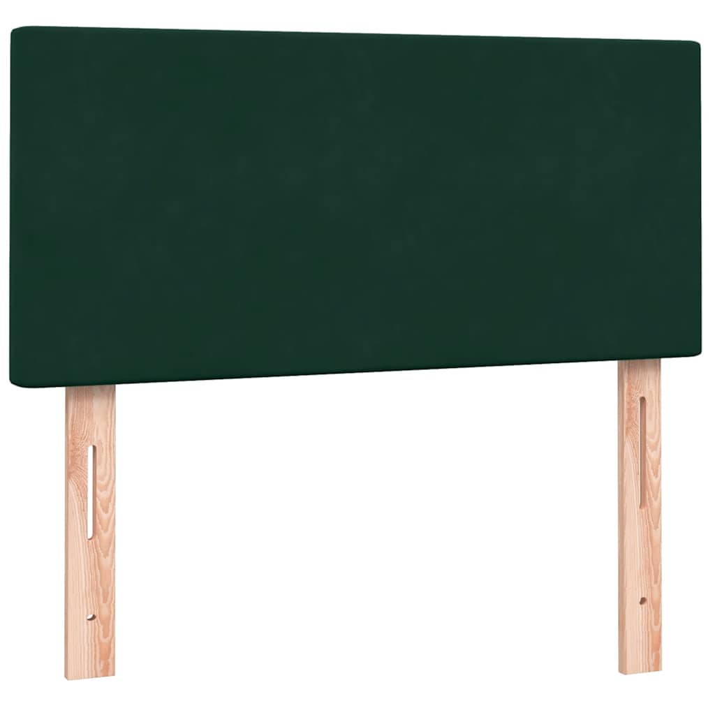 Giroletto a Molle con Materasso Verde Scuro 80x220 cm Velluto