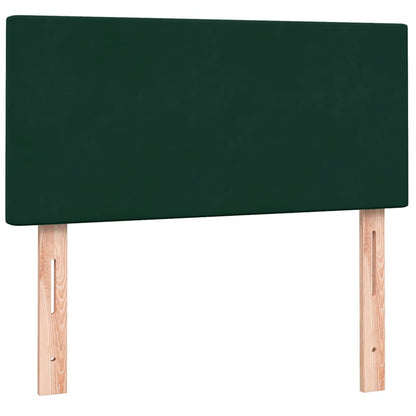 Giroletto a Molle con Materasso Verde Scuro 80x220 cm Velluto