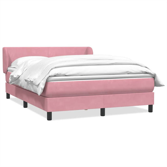 Giroletto a Molle con Materasso Rosa 140x220 cm in Velluto