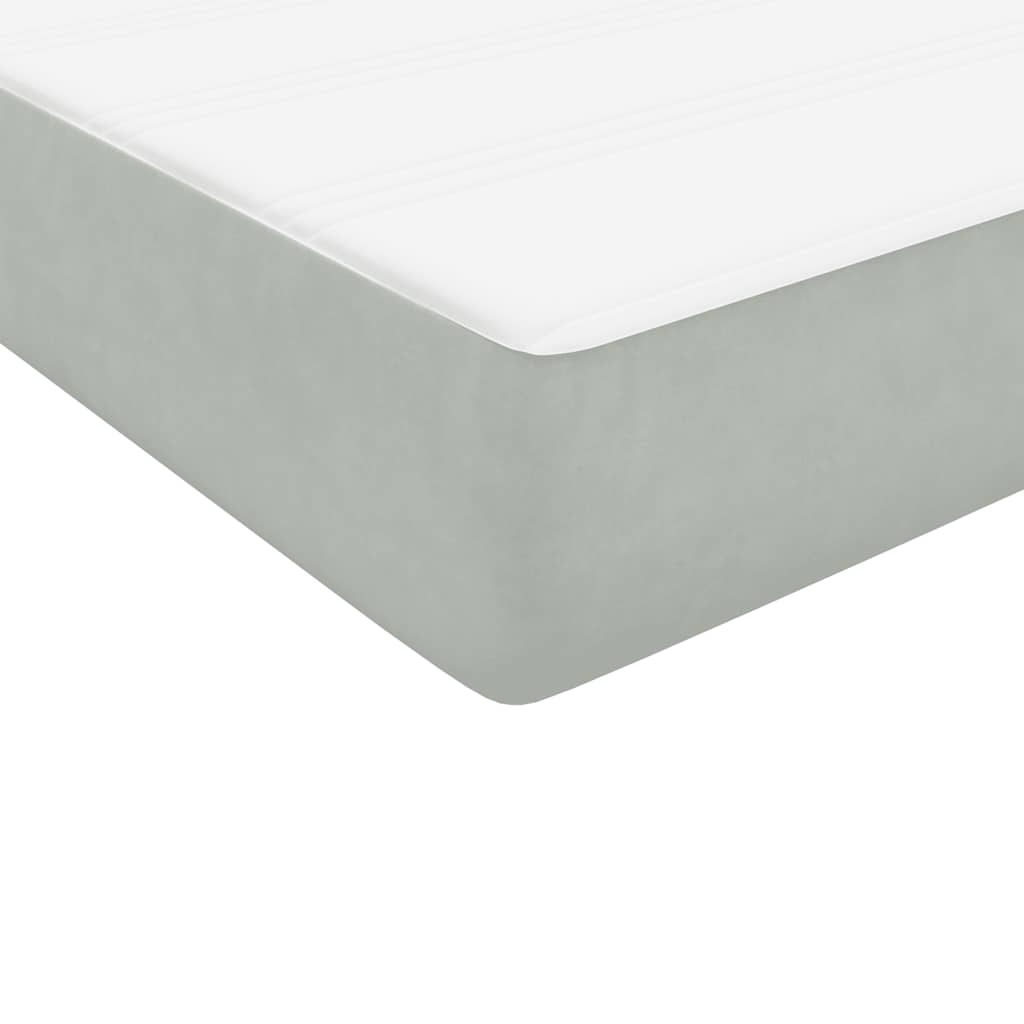 Giroletto a Molle con Materasso Grigio Chiaro 160x220cm Velluto | homemem39