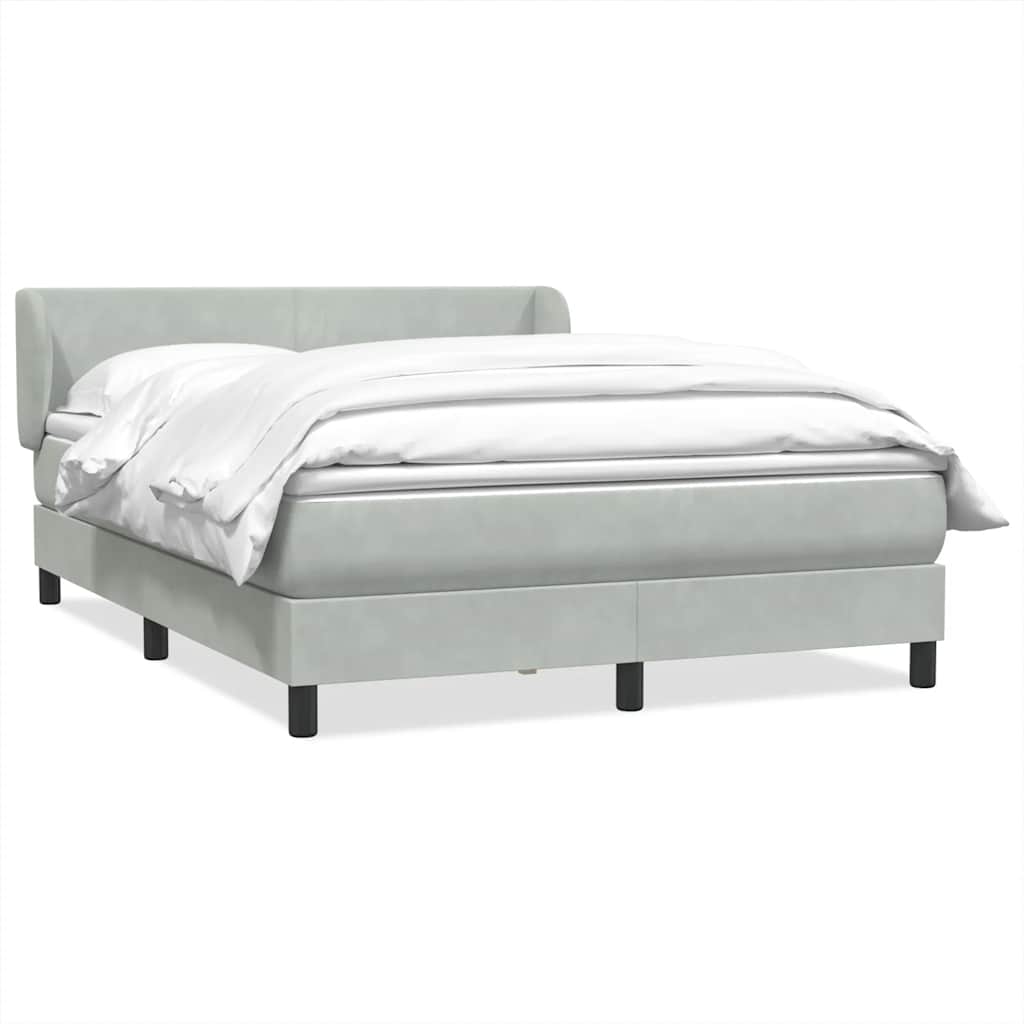 Giroletto a Molle con Materasso Grigio Chiaro 160x220cm Velluto | homemem39
