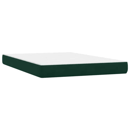 Giroletto a Molle con Materasso Verde Scuro 160x220 cm Velluto