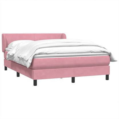 Giroletto a Molle con Materasso Rosa 160x220 cm in Velluto