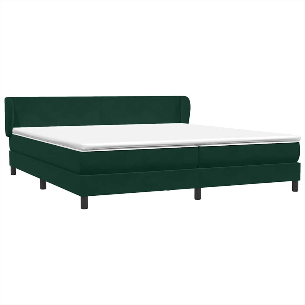 Giroletto a Molle con Materassi Verde Scuro 180x220 cm Velluto | homemem39