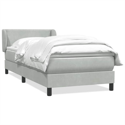 Giroletto a Molle con Materasso Grigio Chiaro 80x210 cm Velluto