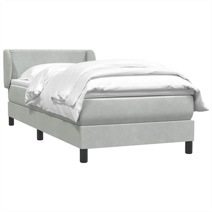 Giroletto a Molle con Materasso Grigio Chiaro 80x210 cm Velluto