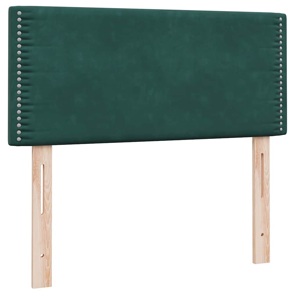 Giroletto a Molle con Materasso Verde Scuro 80x210 cm Velluto